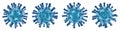 Blue Virus isolated on white background - 3D Virology and Microbiology - Coronavirus COVID-19 concept Royalty Free Stock Photo