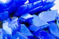 Blue vitriol crystals copper sulfate background