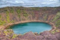 Blue volcanic lake at Kerid crater on Iceland Royalty Free Stock Photo