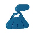 Blue Volcano icon isolated on transparent background.