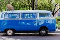 Blue Volkswagen Bus Royalty Free Stock Photo