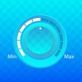 Blue volume button control music player vector