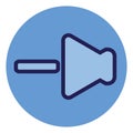 Blue volume down, icon