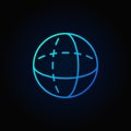 Blue volume sphere outline icon