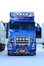 Blue Volvo FH13 with Lighting Accessories