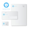 Blue vortex logo. Business documents. Identity. Form, envelope and business card.