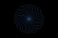 Blue Vortex A Mesmerizing Swirl of Thin Lines in Circular Motion Against a Deep Black Canvas Royalty Free Stock Photo