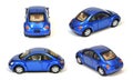 Blue VW New Beetle Car Isolated Royalty Free Stock Photo