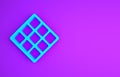 Blue Waffle icon isolated on purple background. Minimalism concept. 3d illustration 3D render