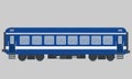 Blue wagon passenger train vector graphics for travela