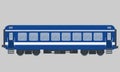 Blue wagon passenger train vector graphics for travela Royalty Free Stock Photo