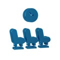 Blue Waiting room icon isolated on transparent background.
