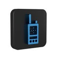 Blue Walkie talkie icon isolated on transparent background. Portable radio transmitter icon. Radio transceiver sign Royalty Free Stock Photo