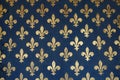 Blue wall with golden Fleur de Lys pattern, City Hall, Florence, Tuscany, Italy