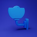 Blue Wall lamp or sconce icon isolated on blue background. Wall lamp light. Minimalism concept. 3D render illustration Royalty Free Stock Photo