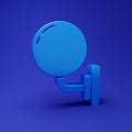 Blue Wall lamp or sconce icon isolated on blue background. Wall lamp light. Minimalism concept. 3D render illustration Royalty Free Stock Photo