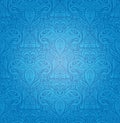 Blue wallpaper background design with decorative flowers Royalty Free Stock Photo