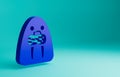 Blue Walrus animal icon isolated on blue background. Minimalism concept. 3D render illustration