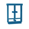 Blue Wardrobe icon isolated on transparent background. Cupboard sign.