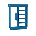 Blue Wardrobe icon isolated on transparent background. Cupboard sign.