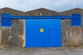 Blue warehouse door