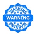 Blue Warning seal or logo or icon