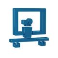 Blue Washbasin mirror icon isolated on transparent background. Bathroom interior with a mirror.