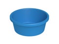 Blue washing bowl isolated on white background. Plastic basin.