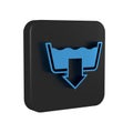 Blue Washing modes icon isolated on transparent background. Temperature wash. Black square button.