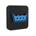 Blue Washing under 50 degrees celsius icon isolated on transparent background. Temperature wash. Black square button.