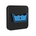 Blue Washing under 30 degrees celsius icon isolated on transparent background. Temperature wash. Black square button.