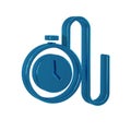 Blue Watch with a chain icon isolated on transparent background.