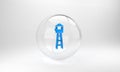 Blue Watch tower icon isolated on grey background. Prison tower, checkpoint, protection territory, state border Royalty Free Stock Photo