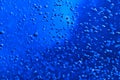 Blue water background with bubles