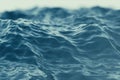 Blue water background with ripples, sea, ocean wave low angle view. Close-up Nature background. Soft focus with Royalty Free Stock Photo