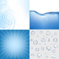 Blue Water Backgrounds Set Royalty Free Stock Photo