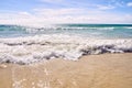 Blue water. Sea waves. White clouds Royalty Free Stock Photo