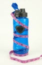 Blue Water Bottle With Measuring Tape