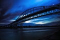 Blue Water Bridge, Silhouette Royalty Free Stock Photo