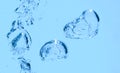 Blue water bubble background. Underwater splash in clear liquid Royalty Free Stock Photo