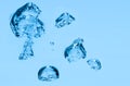 Blue water bubble background. Underwater splash in clear liquid Royalty Free Stock Photo