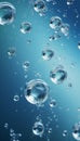 A blue water bubble against a backdrop of sea blue Generative AI Royalty Free Stock Photo