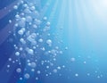 Blue water with bubbles Royalty Free Stock Photo