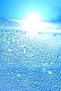 Blue water bubbles in sunrise Royalty Free Stock Photo