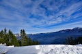 Blue Water Crater Lake with snow Royalty Free Stock Photo