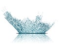 Blue water crown splash isolated on white background Royalty Free Stock Photo