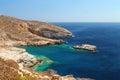 Blue water on the cyclades islands
