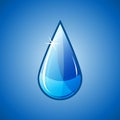 Blue water drop falling Royalty Free Stock Photo