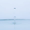 Blue water drop falling down Royalty Free Stock Photo