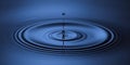 Blue water drop falling down. Blue abstraction background. Royalty Free Stock Photo
